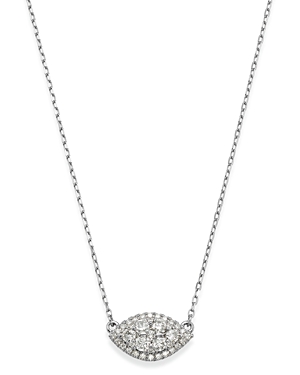 BLOOMINGDALE'S DIAMOND CLUSTER PENDANT NECKLACE IN 14K WHITE GOLD, 0.50 CT. T.W. - 100% EXCLUSIVE,JW9260-RG14W0G9