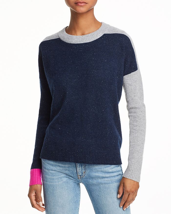 Color block cashmere clearance sweater