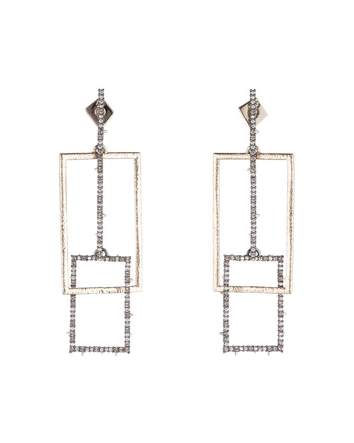 ALEXIS BITTAR LINKED CRYSTAL RECTANGLES POST EARRINGS,AB83E016
