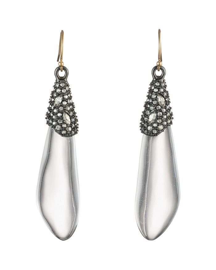 Alexis Bittar Crystal Cluster Drop Earrings In Silver