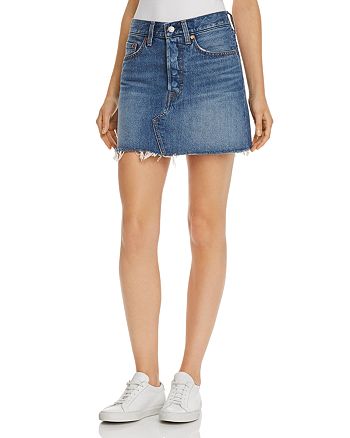 Levi's Deconstructed Denim Mini Skirt in Middle Man | Bloomingdale's