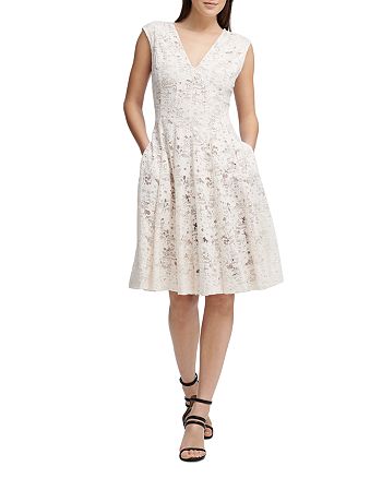 donna karan strapless fit and flare dress Donna Karan Women's Floral-Jacquard Strapless Midi Gown in Cielo Multi