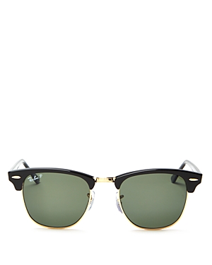 Ray Ban Ray-ban Unisex Clubmaster Polarized Sunglasses, 51mm In Black Gold/gray