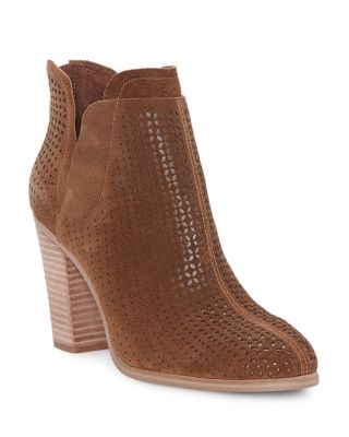 vince camuto perforated suede booties