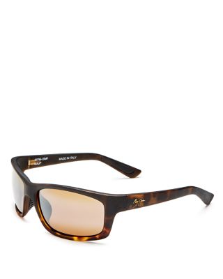  Men's Kanaio Coast Polarized Mirrored Wraparound Square Sunglasses, 61mm