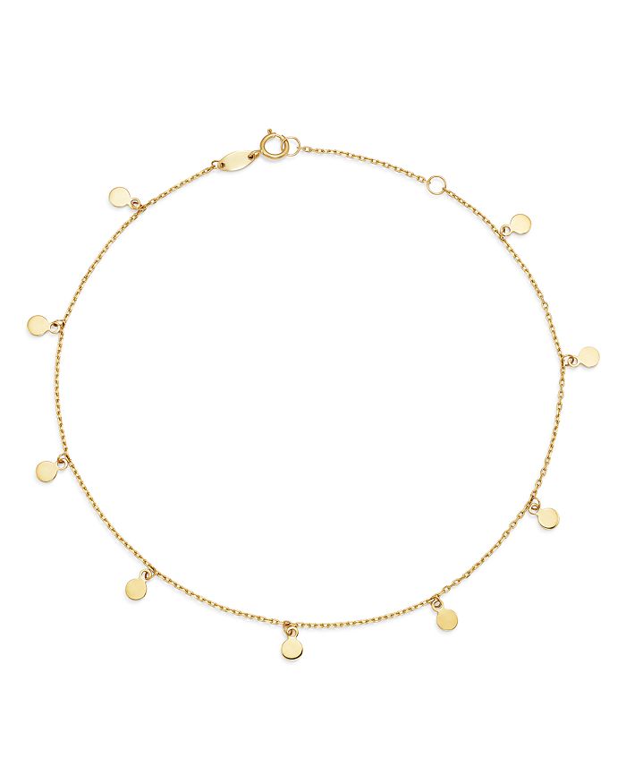 Moon & Meadow Disk Charm Ankle Bracelet In 14k Yellow Gold - 100% Exclusive