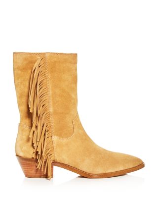 Rebecca Minkoff Women's Krissa Suede Fringe Low-Heel Boots