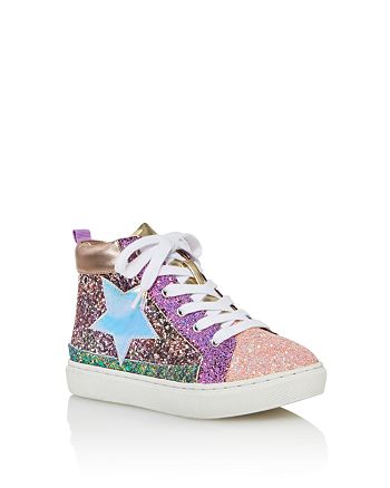 Steve Madden Girls Jhghstar Glitter High Top Sneakers Little Kid Big Kid Bloomingdale S