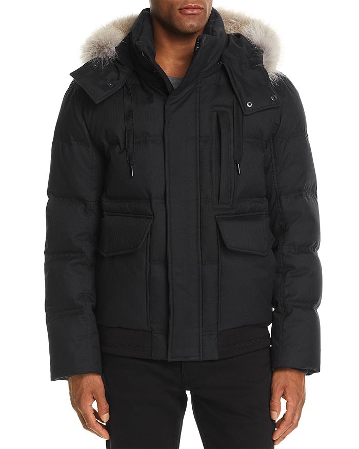 Marc New York Men s Bohlen Down Bomber Jacket With Coyote Trim