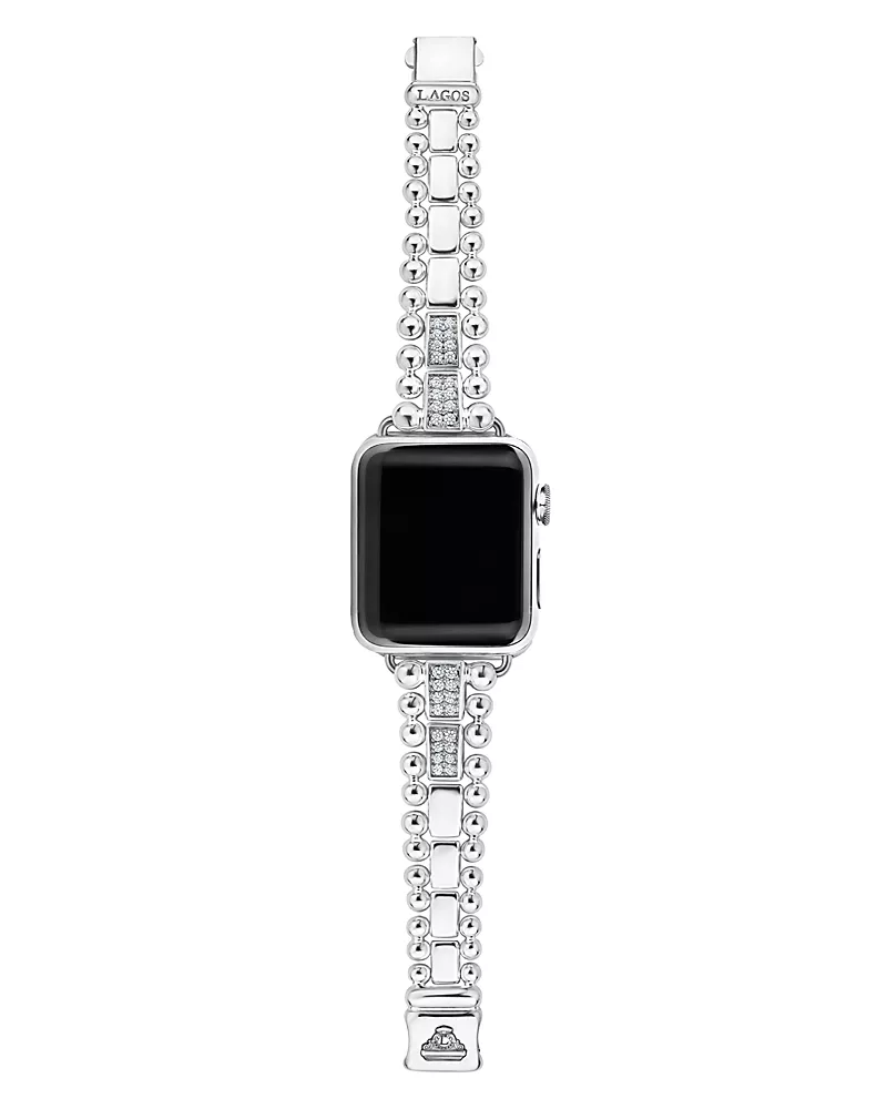 Lagos Smart Caviar Diamond Apple Watch Bracelet, 38-44mm
