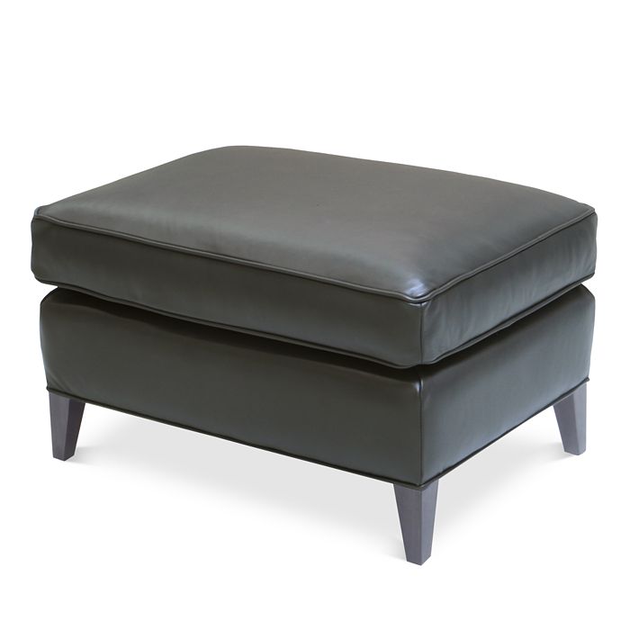 Bloomingdale's Artisan Collection Charlotte Leather Ottoman - 100% Exclusive In Logan Smoke
