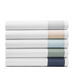 Sferra Casida Flat Sheet, Full/queen In White/seagreen