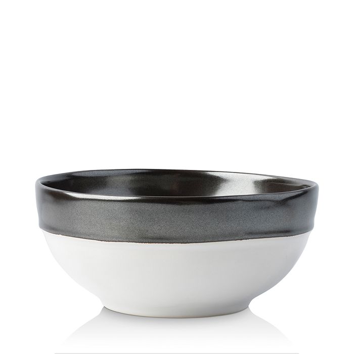 Shop Juliska Emerson Pewter Cereal/ice Cream Bowl In White/pewter