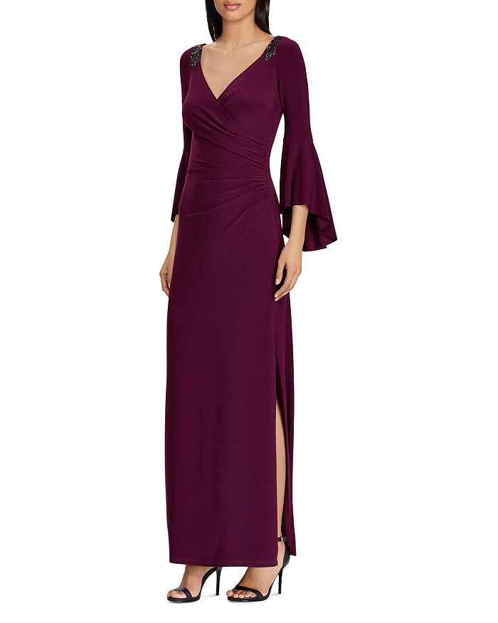 Ralph Lauren Bell-Sleeve Jersey Gown | Bloomingdale's