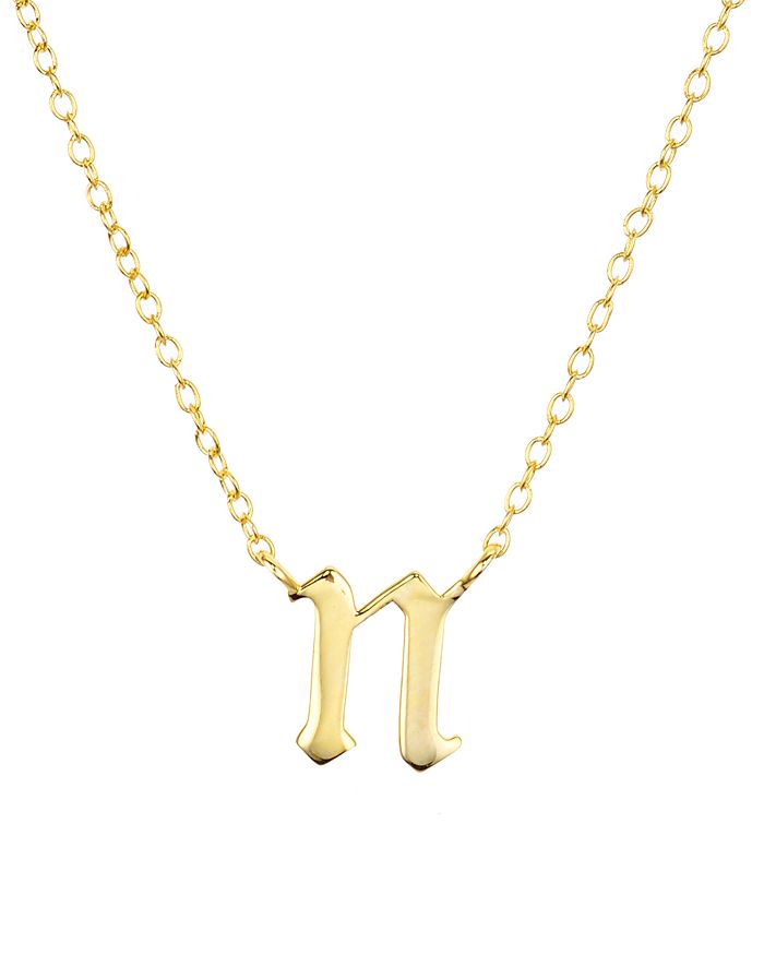 Argento Vivo Gothic Initial Pendant Necklace, 16 In Gold/n