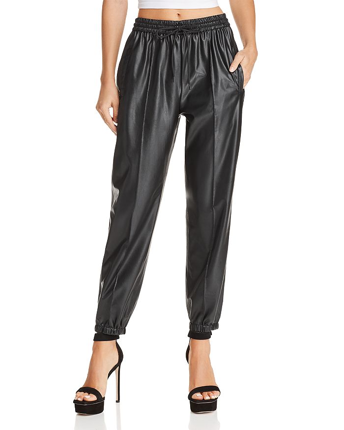 Faux-Leather Jogger Pants--Clearance