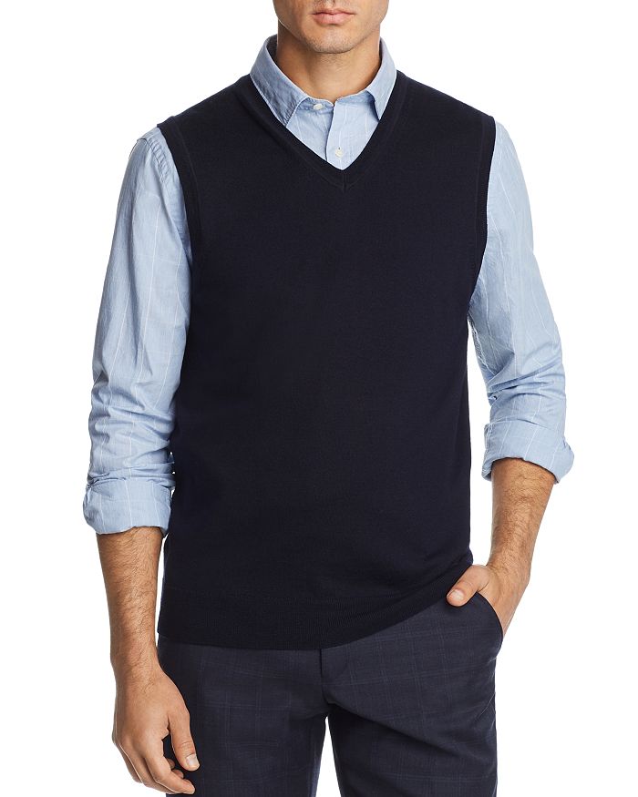 The Men's Store At Bloomingdale's V-neck Merino Wool Vest - 100% Exclusive In Navy