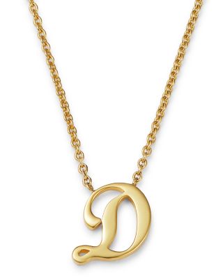 roberto coin cursive initial necklace