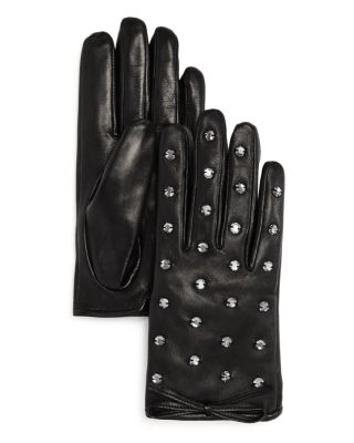 kate spade black leather gloves