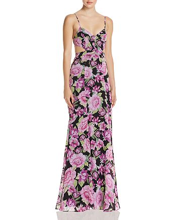 Fame and Partners The Sienne Floral Cutout Georgette Maxi Dress ...