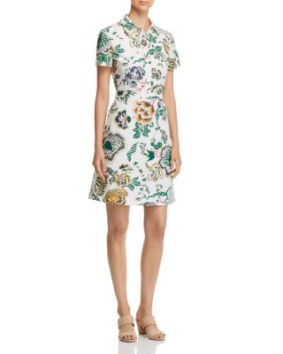 tory burch printed cotton shirt dress