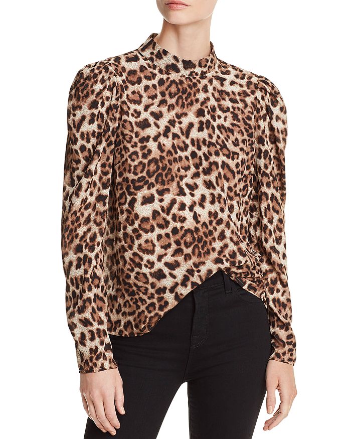 AQUA - Victorian Leopard Print Top - 100% Exclusive