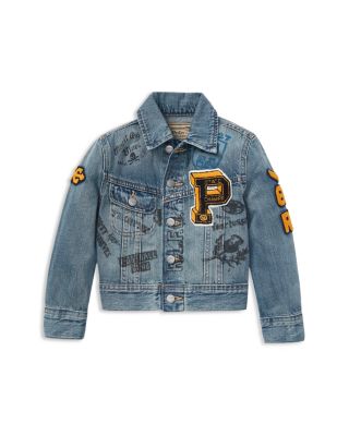 polo jean jacket with patches
