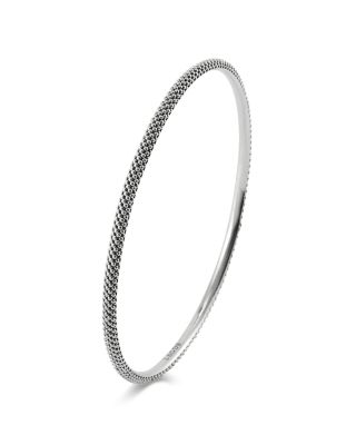 LAGOS Sterling Silver Signature Caviar Large Bangle Bracelet