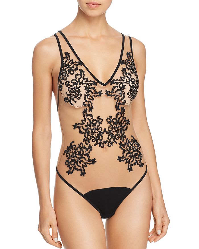 Thistle and Spire Thistle & Spire Cypress Embroidered Unlined Mesh Bodysuit