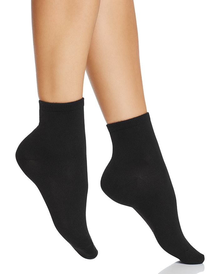 Hue Super Soft Cropped Socks In Black