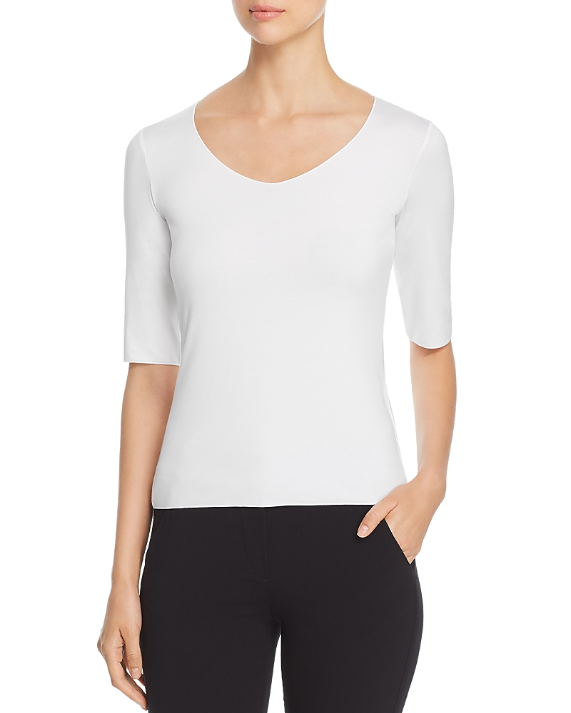 Armani Collezioni Emporio Armani Soft Scoop Neck Tee In White