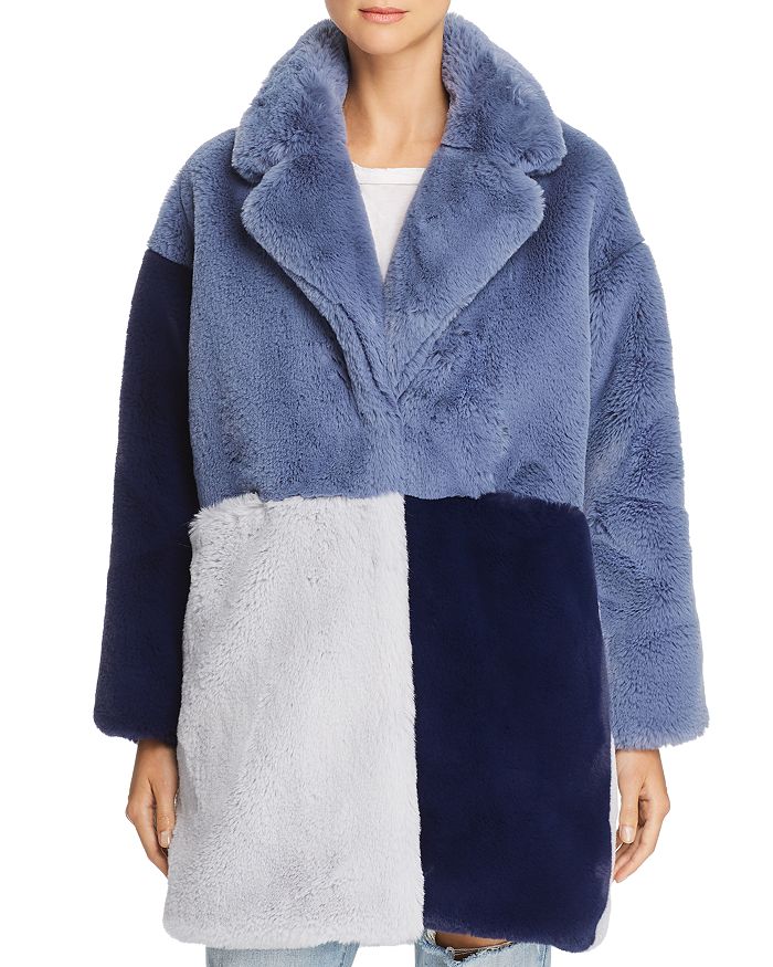 Heurueh Mean Business Color Block Faux Fur Jacket Bloomingdale s