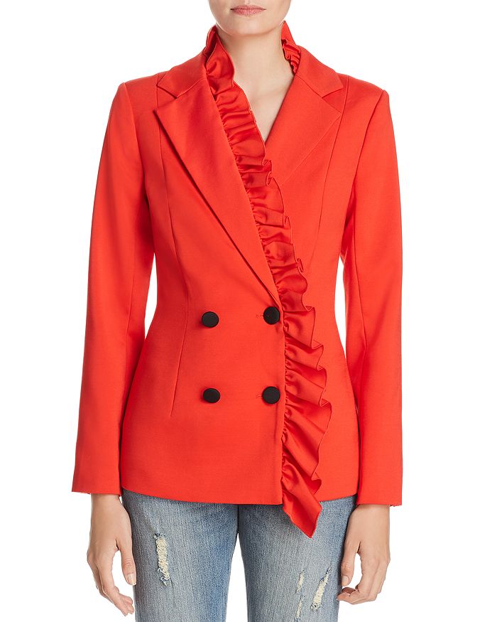 C/MEO Collective You or Me Ruffled Double-Breasted Blazer | Bloomingdale's