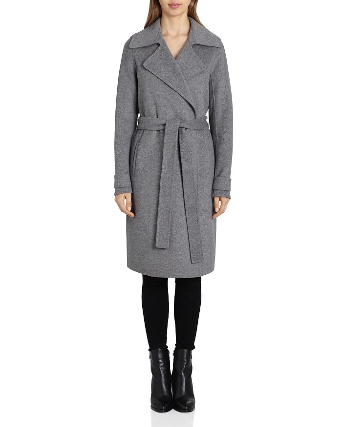 Badgley mischka double face wool wrap coat clearance