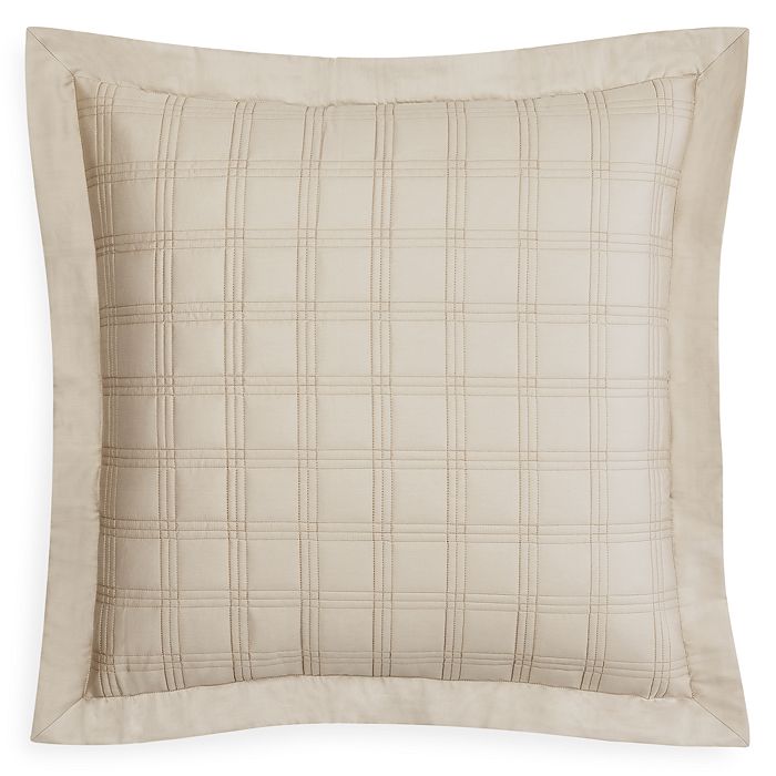 Home Treasures Block Quilted Euro Sham In Candlelight