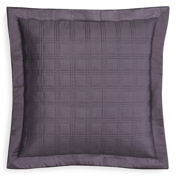 Home Treasures Block Quilted Euro Sham In Gray