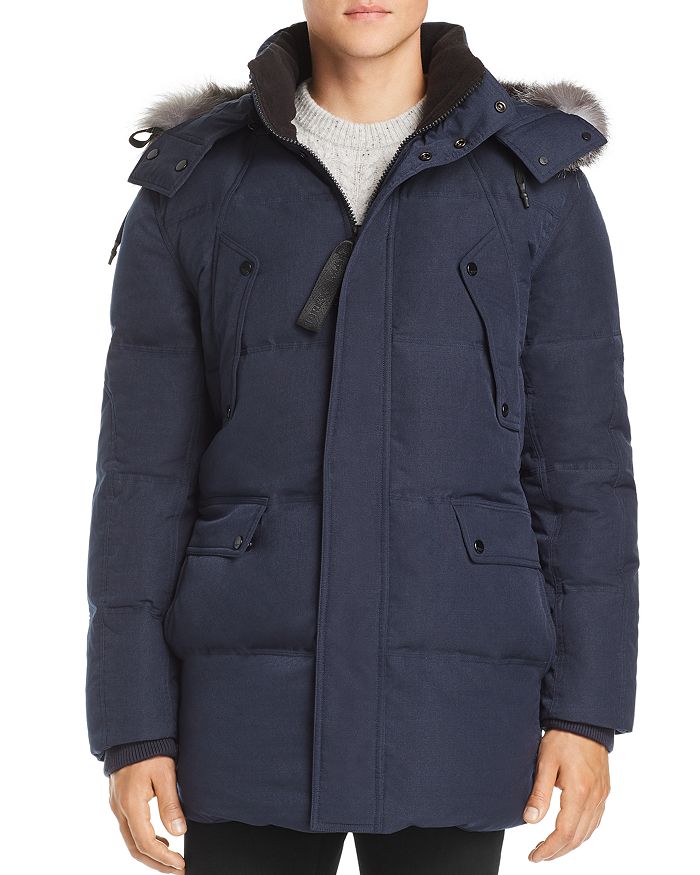 ANDREW MARC BELMONT FOX FUR-TRIMMED QUILTED PARKA,AM8AE172