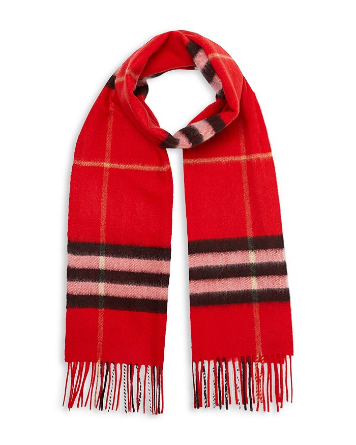 Burberry Classic Check Cashmere Scarf In Red | ModeSens