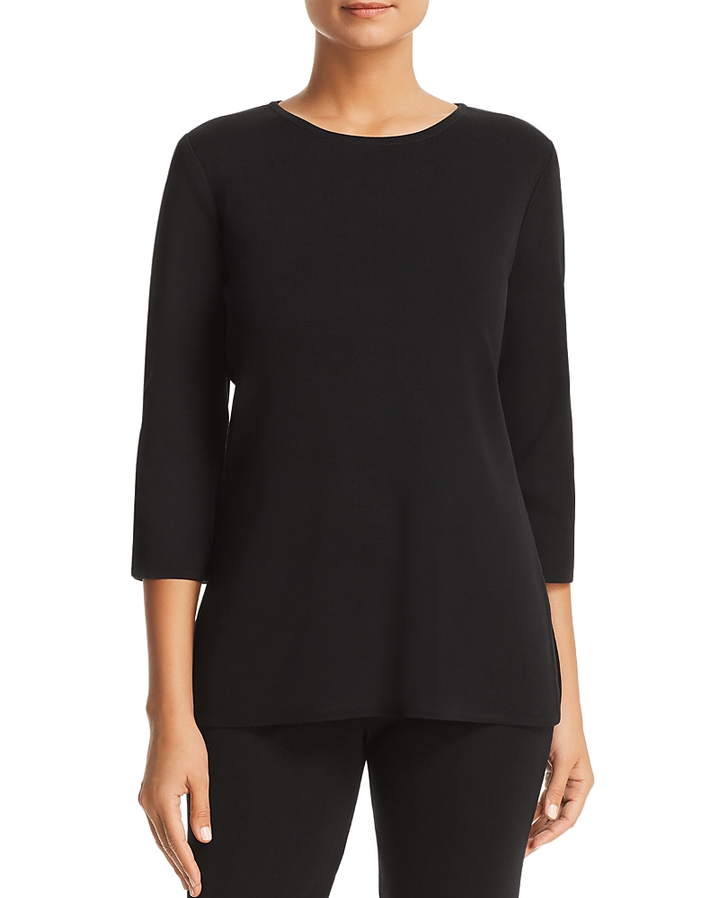 Misook Side-slit Tunic In Black