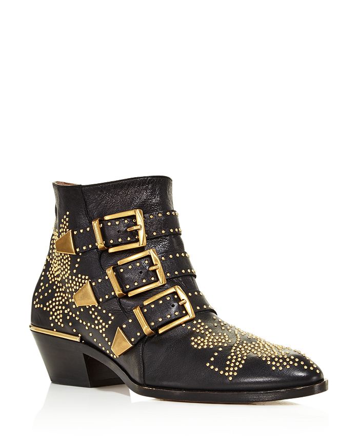 Chloé Women's Susanna Pointed-Toe Studded Booties | Bloomingdale's