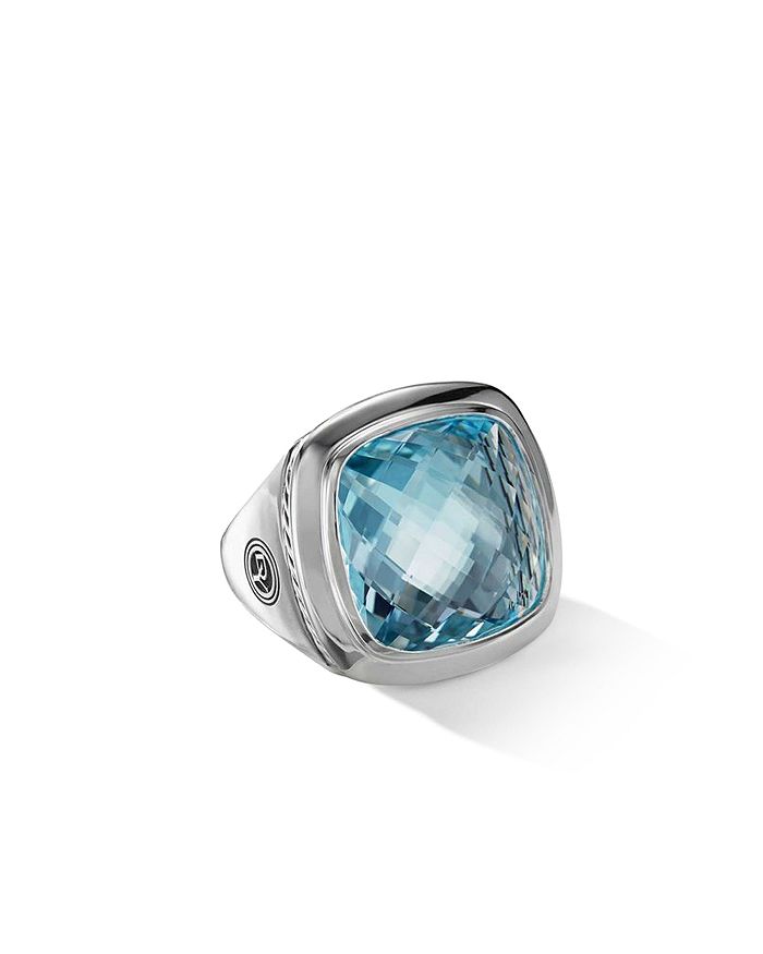 DAVID YURMAN ALBION STATEMENT RING WITH BLUE TOPAZ & STERLING SILVER,R14028 SSABT7