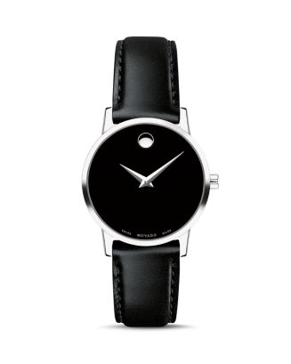 Movado Modern Watch- Black Museum with Flat Dot- Black Calfskin Strap Movado BOLD Thin Black Museum With Flat Dot Black Ionic  main image 3