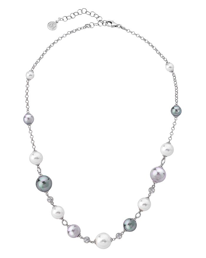 MAJORICA MIXED SIMULATED PEARL NECKLACE, 16,OMC15901SM