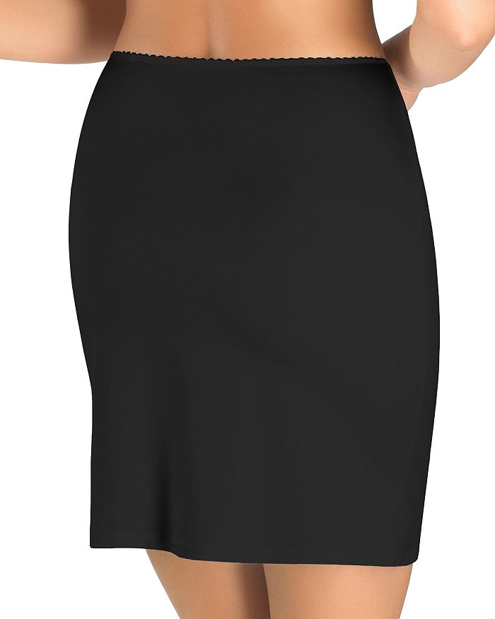 Shop Hanro Satin Deluxe Slip Skirt In Black
