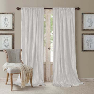 Athena 52" x 108" Crinkled Curtain Panels, Pair with Scarf Valance