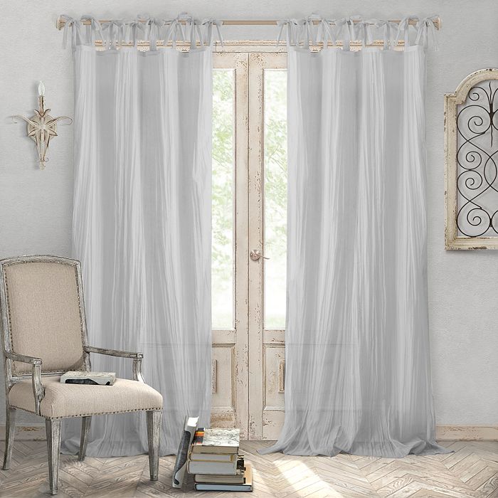 Elrene Home Fashions Jolie Semi-sheer Pleated Curtain Panel, 52 X 95 In Gray