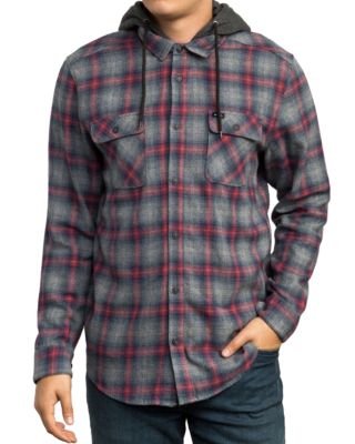 rvca hooded flannel