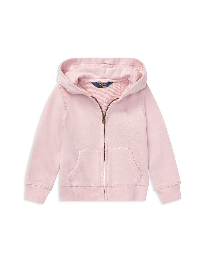 Polo Ralph Lauren Girls' French Terry Zip-up Hoodie - Little Kid In Hint Of Pink