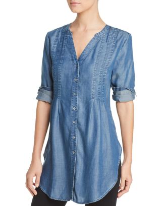 Liverpool Los Angeles Liverpool Chambray Button-Down Tunic | Bloomingdale's