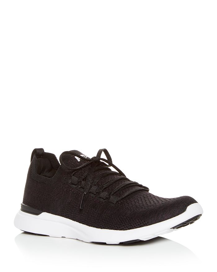 Apl Athletic Propulsion Labs Women's Techloom Bliss Knit Slip-on Running Sneakers In Black/white